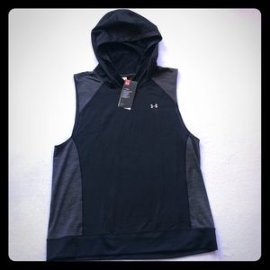 Women's UA black/gray coldgear tank hoody